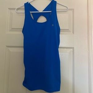 Champion blue athletic tank top with shelf bra